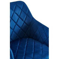 Chaise de salle à manger Monett velours G bleu foncé