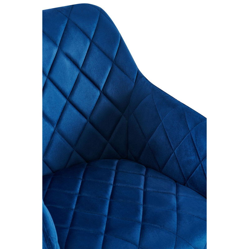 Chaise de salle à manger Monett velours G bleu foncé