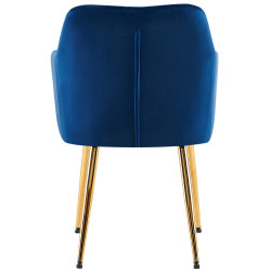 Chaise de salle à manger Monett velours G bleu foncé