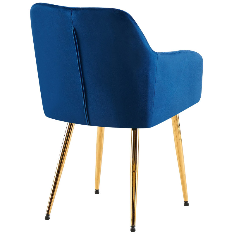 Chaise de salle à manger Monett velours G bleu foncé