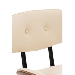 Tabouret de bar Sarnia en similicuir noix/crème