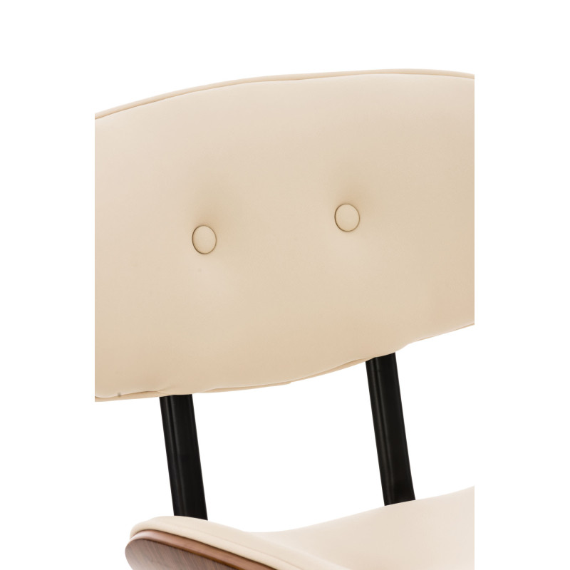 Tabouret de bar Sarnia en similicuir noix/crème