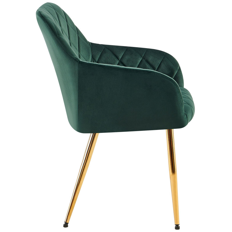 Chaise de salle à manger Monett velours G vert