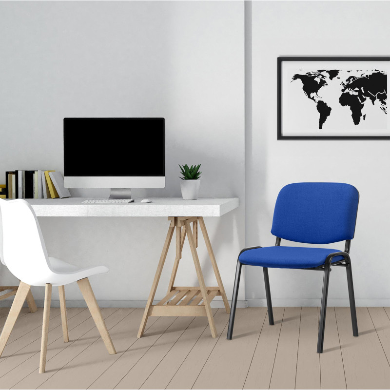 Chaise visiteur Ken en tissu bleu