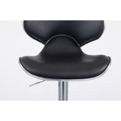 Lot de 2 tabourets de bar Las Vegas V2 simili cuir chromé noir