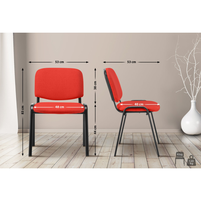 Chaise visiteur Ken en tissu rouge