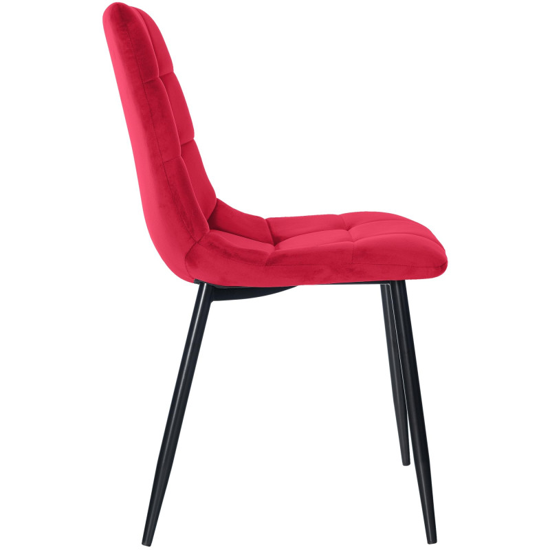 Lot de 2 chaises de salle à manger Tilde velours rouge