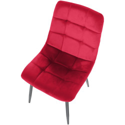 Lot de 2 chaises de salle à manger Tilde velours rouge