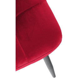 Lot de 2 chaises de salle à manger Tilde velours rouge