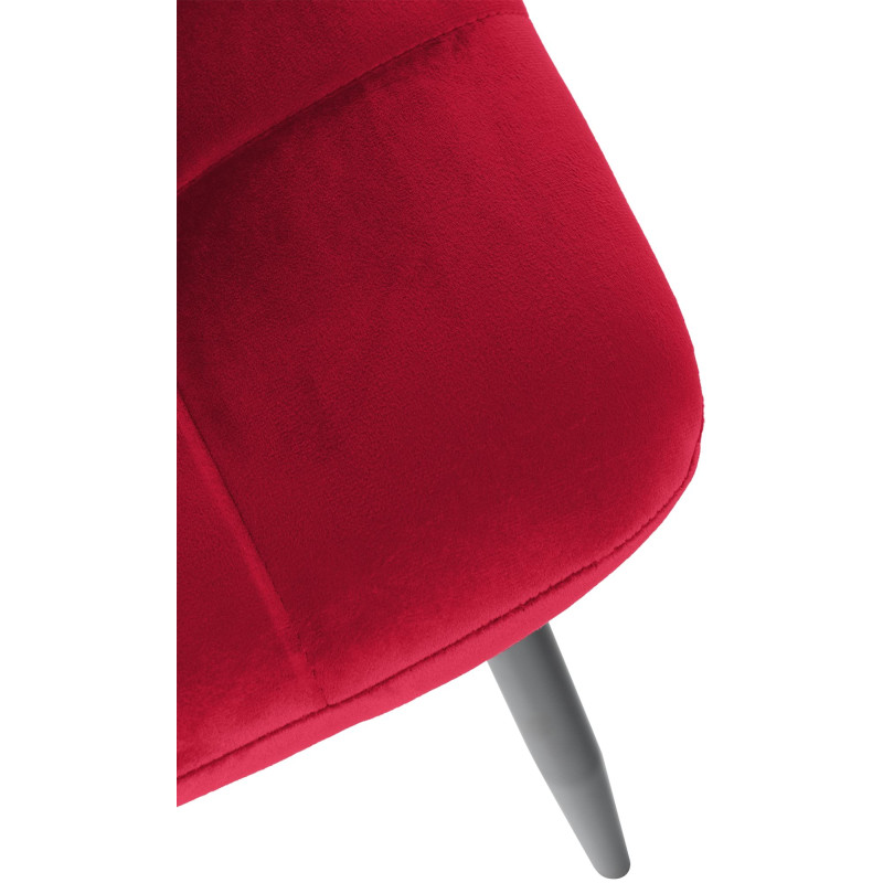 Lot de 2 chaises de salle à manger Tilde velours rouge