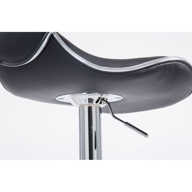 Lot de 2 tabourets de bar Las Vegas V2 simili cuir chromé noir