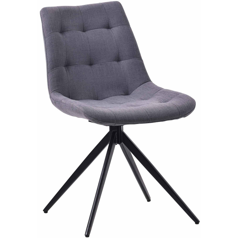 Chaise de salle à manger en tissu Merna gris foncé
