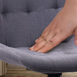 Chaise de salle à manger en tissu Merna gris foncé