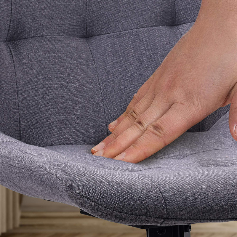 Chaise de salle à manger en tissu Merna gris foncé
