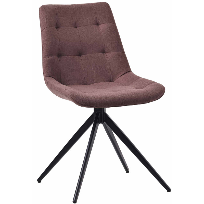 Chaise de salle à manger en tissu Merna brun