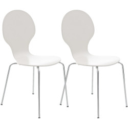 Lot de 2 chaises visiteurs Diego blanc