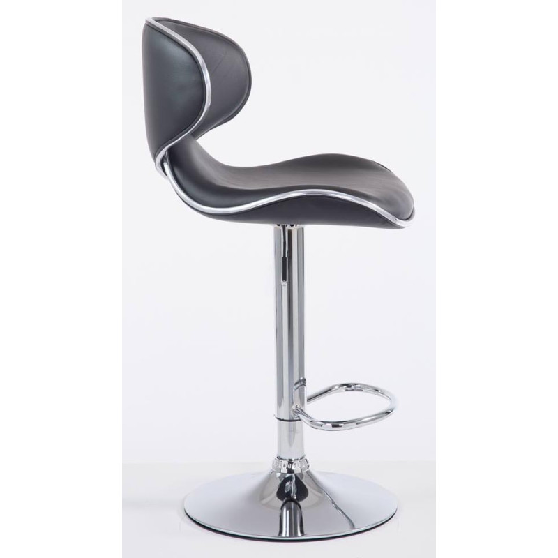 Lot de 2 tabourets de bar Las Vegas V2 simili cuir chromé noir