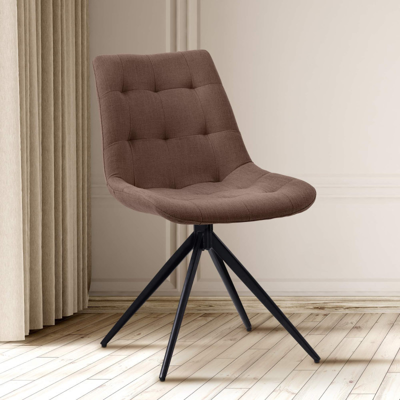Chaise de salle à manger en tissu Merna taupe