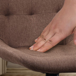 Chaise de salle à manger en tissu Merna taupe