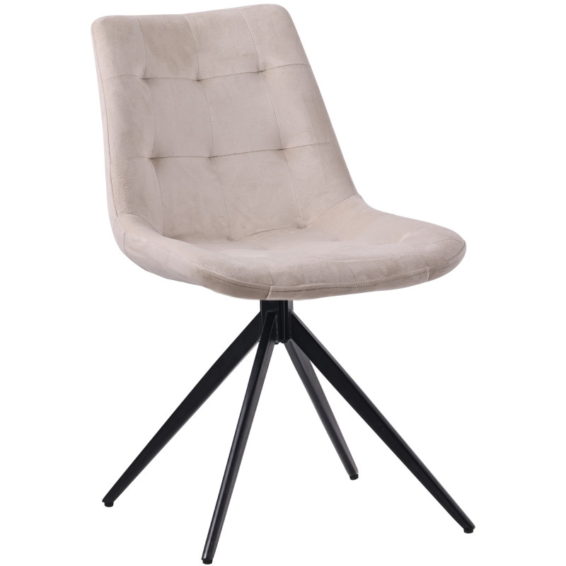 Chaise de salle à manger en velours Merna crème