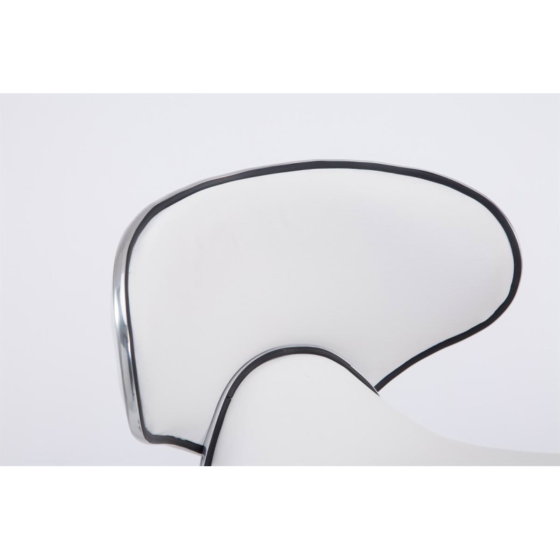 Lot de 2 tabourets de bar Las Vegas V2 simili cuir chromé blanc