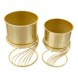 ENSEMBLE DE 2 SUPPORTS DE VASE EN SPIRALE CM Ø 23X35-20X30