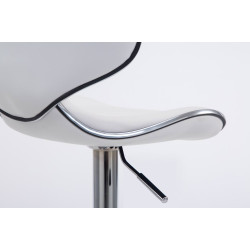 Lot de 2 tabourets de bar Las Vegas V2 simili cuir chromé blanc