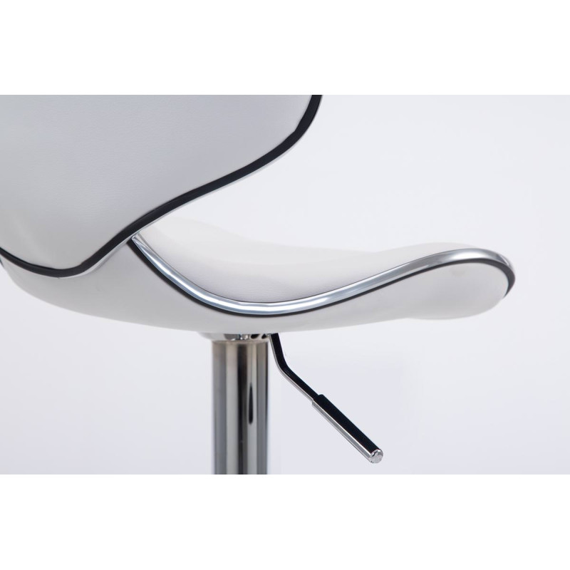 Lot de 2 tabourets de bar Las Vegas V2 simili cuir chromé blanc