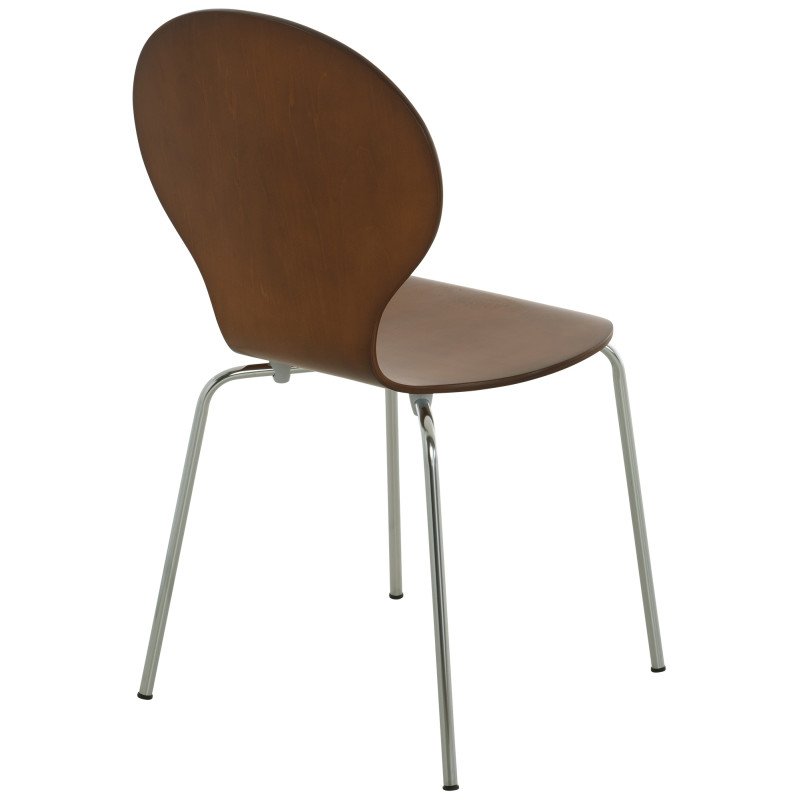 Set De 2 Sillas De Comedor Apilable Diego Marrón