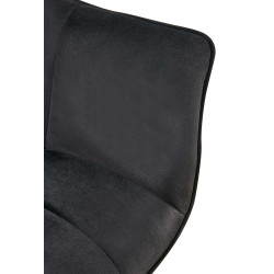 Chaise de salle à manger en velours Roseville noir