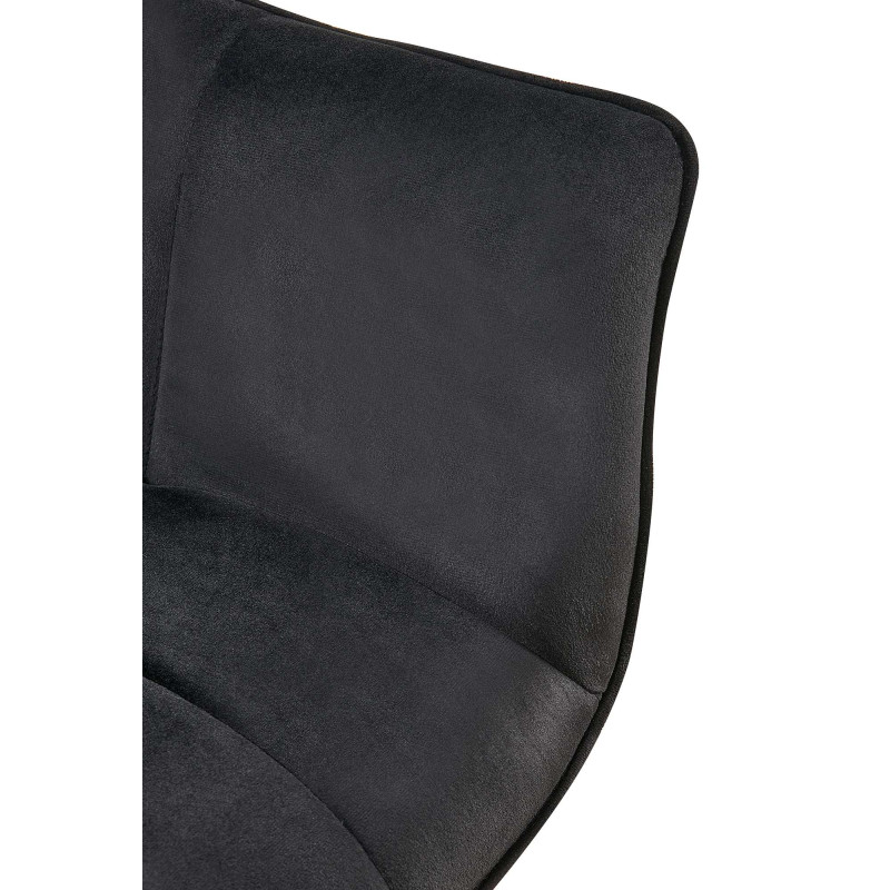 Chaise de salle à manger en velours Roseville noir