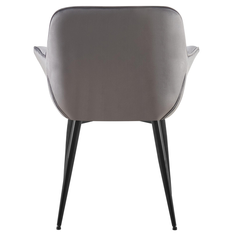 Chaise de salle à manger en velours Roseville gris foncé