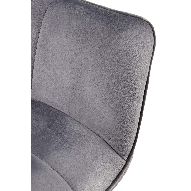 Chaise de salle à manger en velours Roseville gris foncé