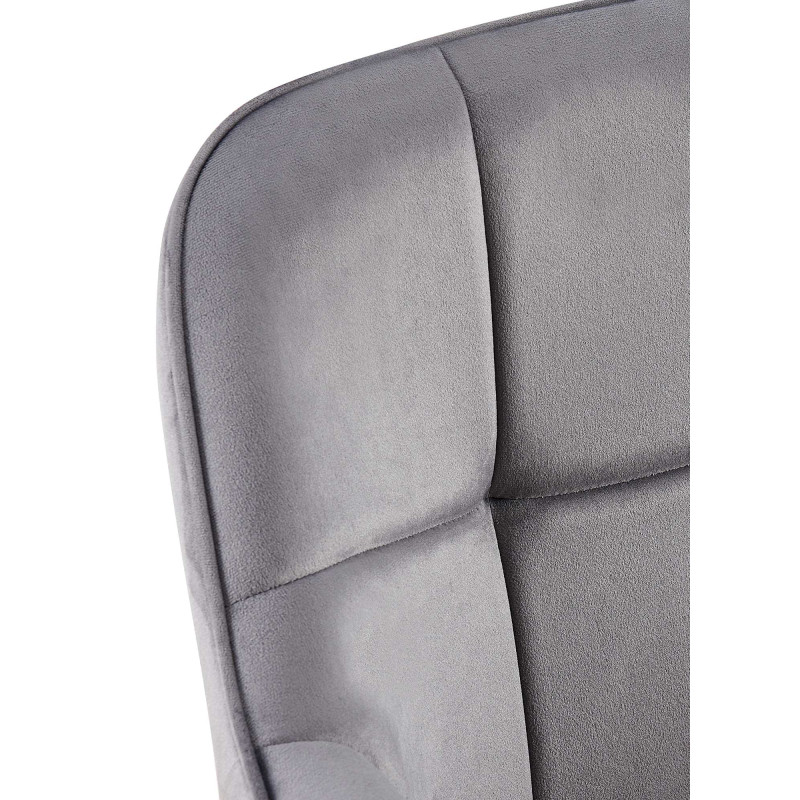 Chaise de salle à manger en velours Roseville gris foncé