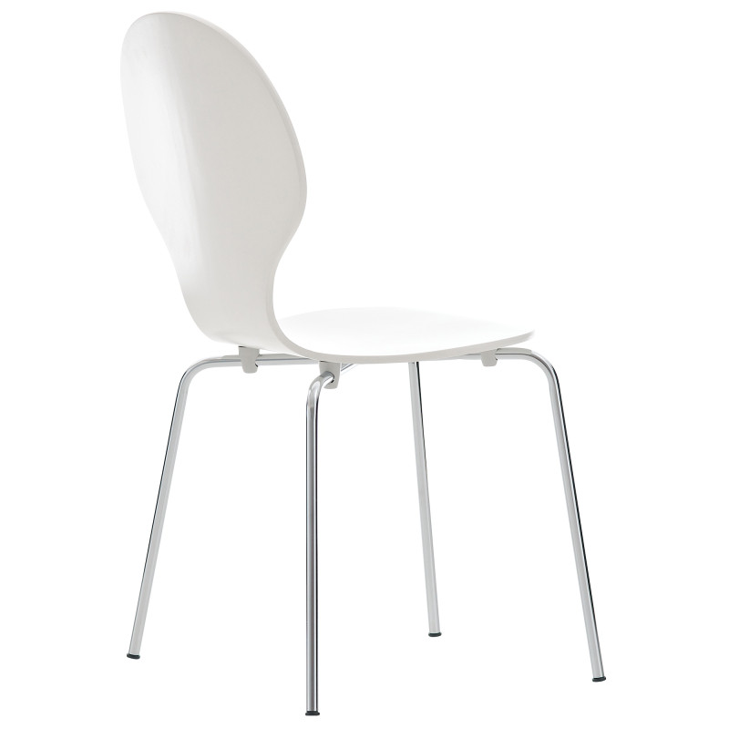 Lot de 4 chaises visiteurs Diego en blanc
