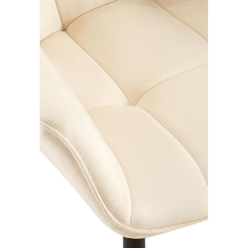 Chaise de salle à manger en velours Roseville crème