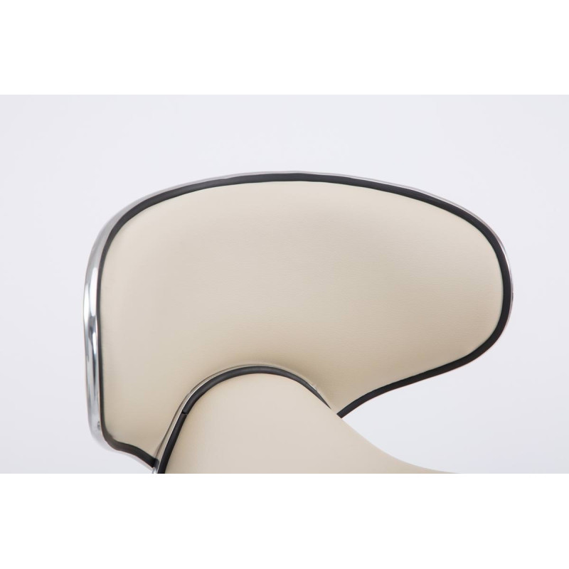 Lot de 2 tabourets de bar Las Vegas V2 simili cuir chromé crème