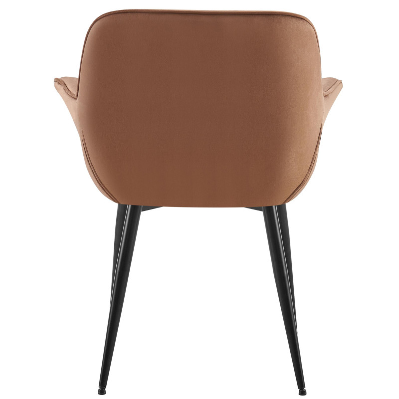 Chaise de salle à manger en velours Roseville brun