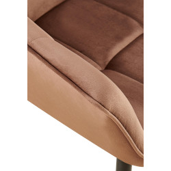 Chaise de salle à manger en velours Roseville brun