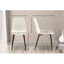 Lot de 4 chaises Giverny tissu crème