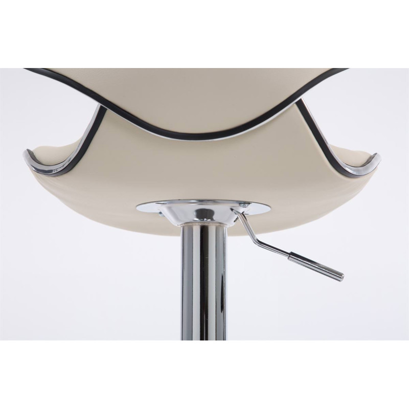 Lot de 2 tabourets de bar Las Vegas V2 simili cuir chromé crème