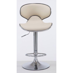 Lot de 2 tabourets de bar Las Vegas V2 simili cuir chromé crème