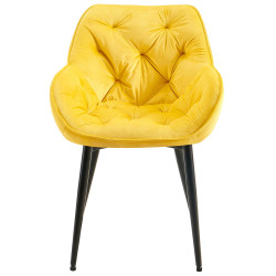 Lot de 2 chaises Tanna velours jaune