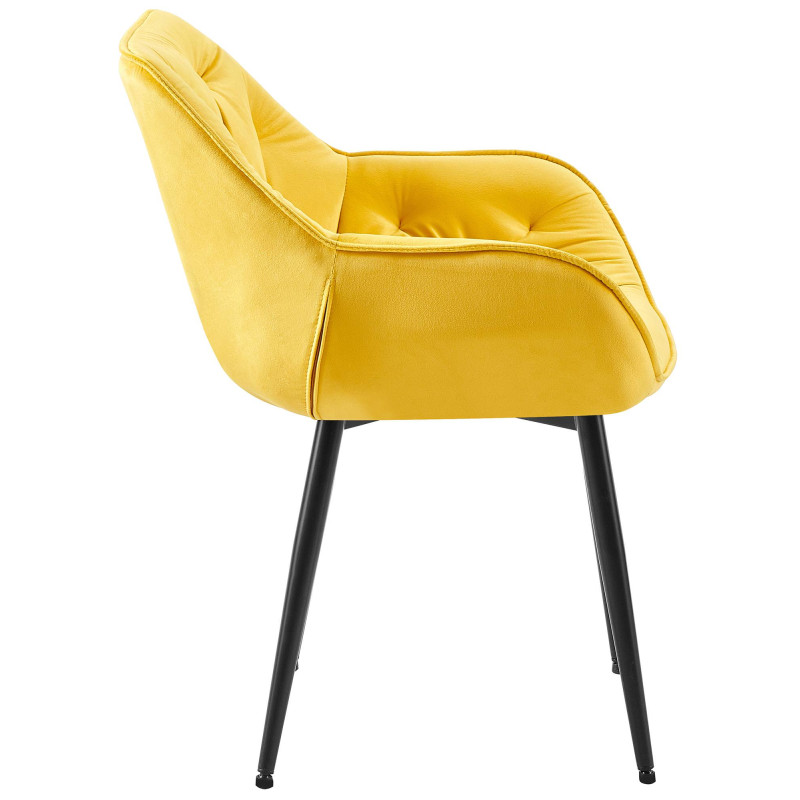 Lot de 2 chaises Tanna velours jaune