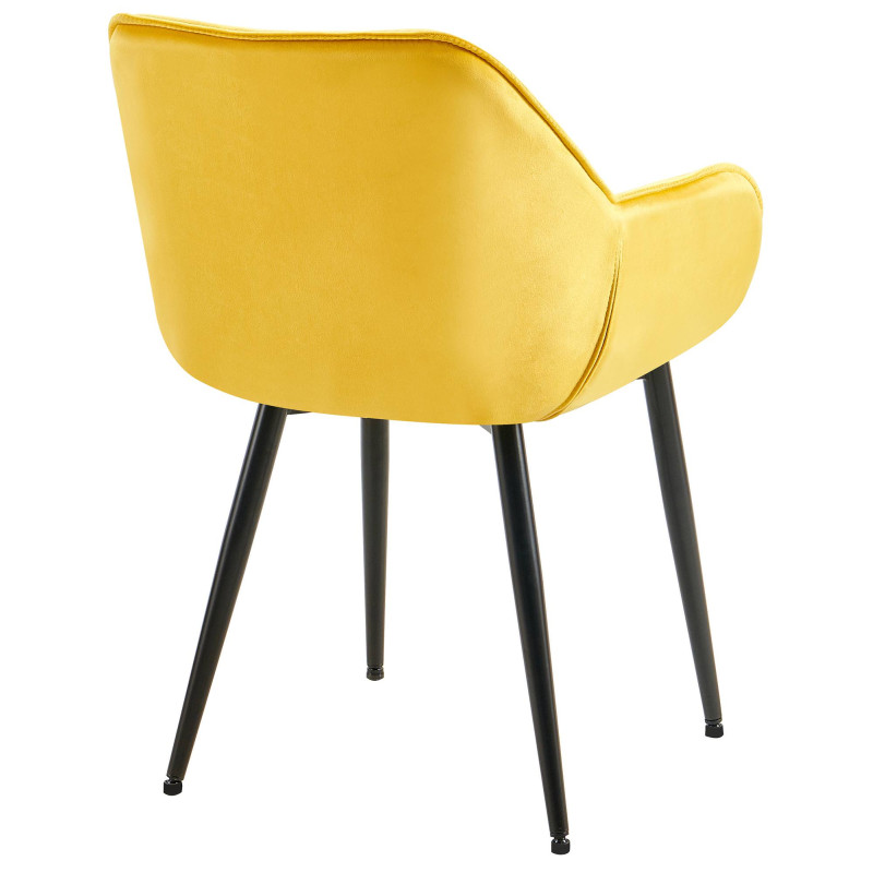 Lot de 2 chaises Tanna velours jaune