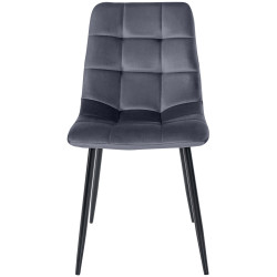 Lot de 4 chaises de salle à manger Tilde velours gris foncé