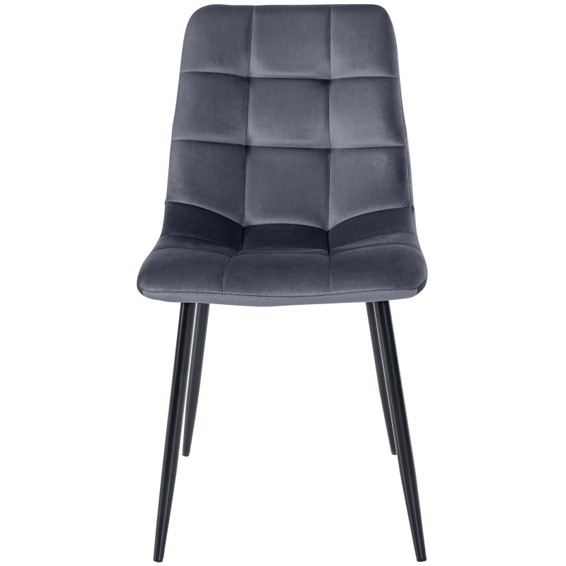 Lot de 4 chaises de salle à manger Tilde velours gris foncé
