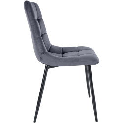 Lot de 4 chaises de salle à manger Tilde velours gris foncé