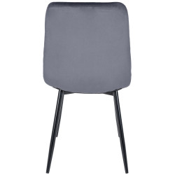 Lot de 4 chaises de salle à manger Tilde velours gris foncé