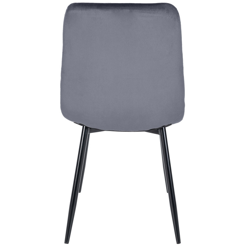 Lot de 4 chaises de salle à manger Tilde velours gris foncé
